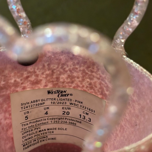 Western chief toddler Abby glitter rain boots - Picture 4 of 4